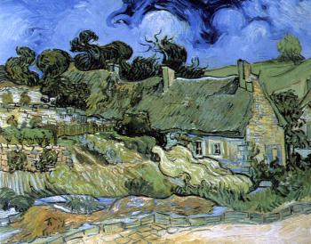 Vincent Van Gogh : Cottages with Thatched Roofs